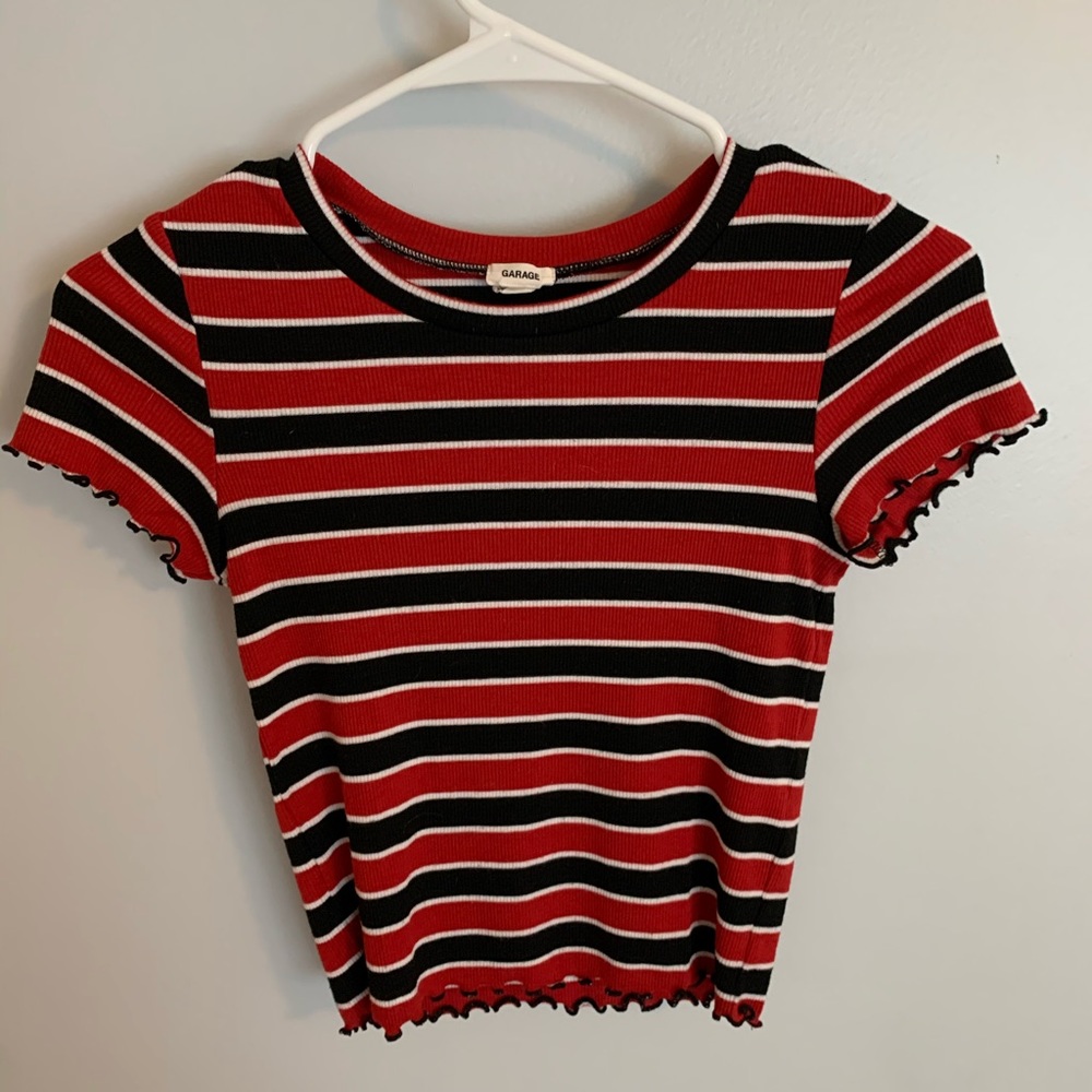 Garage Striped Cropped Tee